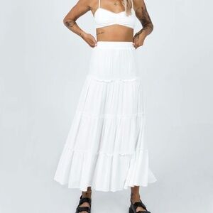 Princess Polly White Maxi Skirt